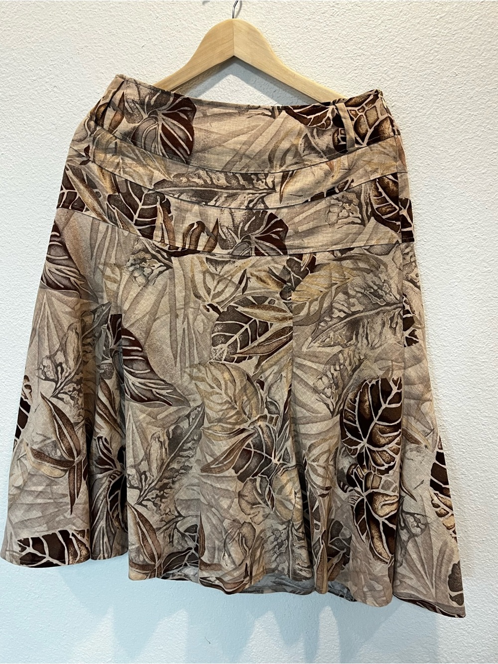 Beige & Brown‎ Tropical A-Line Skirt by Linea Donatella